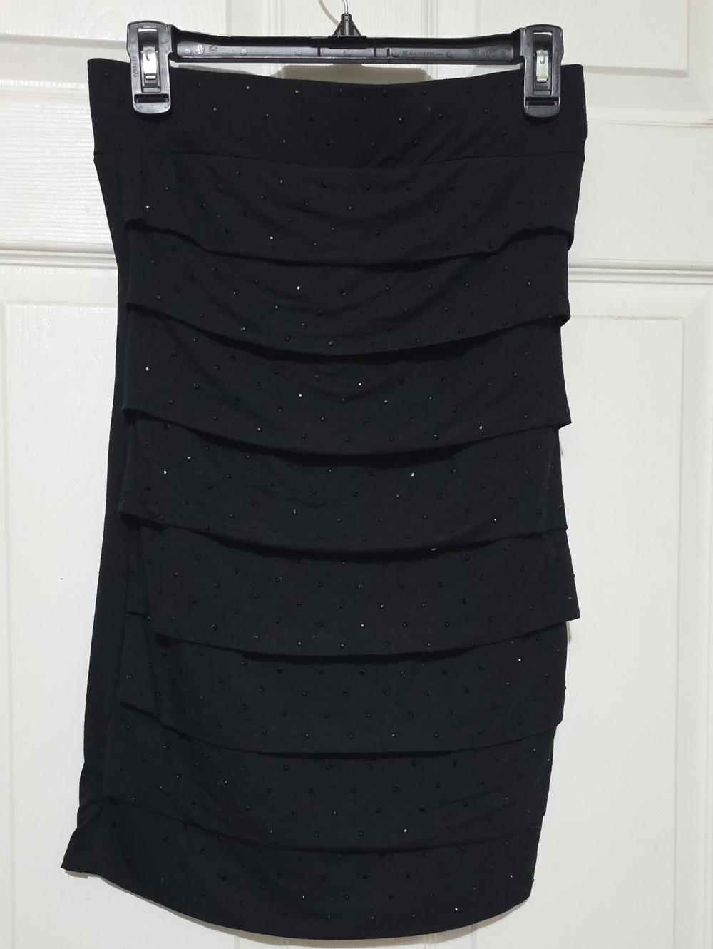 Forever 21 Black Tiered Mini Dress with Subtle Sparkle